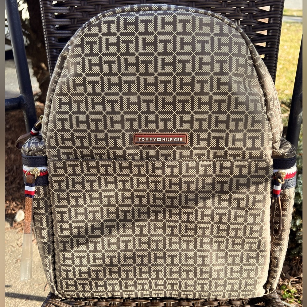 Tommy Hilfiger Backpack Purse Chocolate Fabric